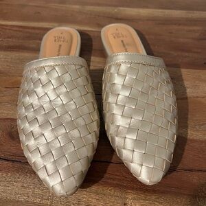 Time & True Women's Metallic Woven Mules